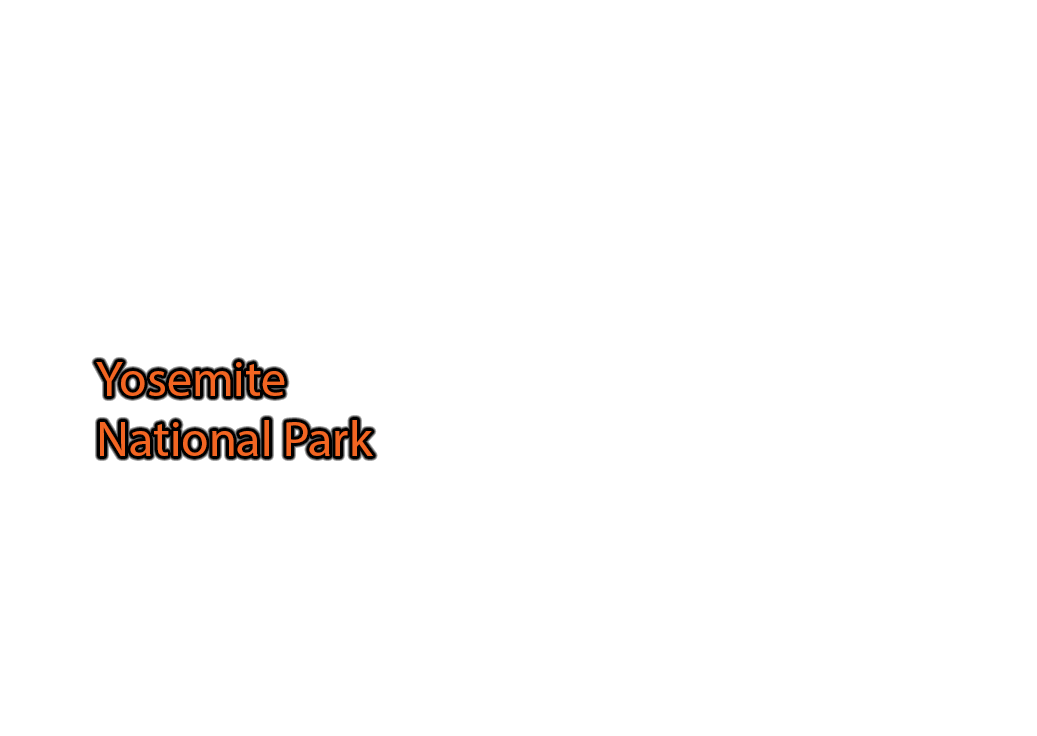 Yosemite-National-Park label with glow
