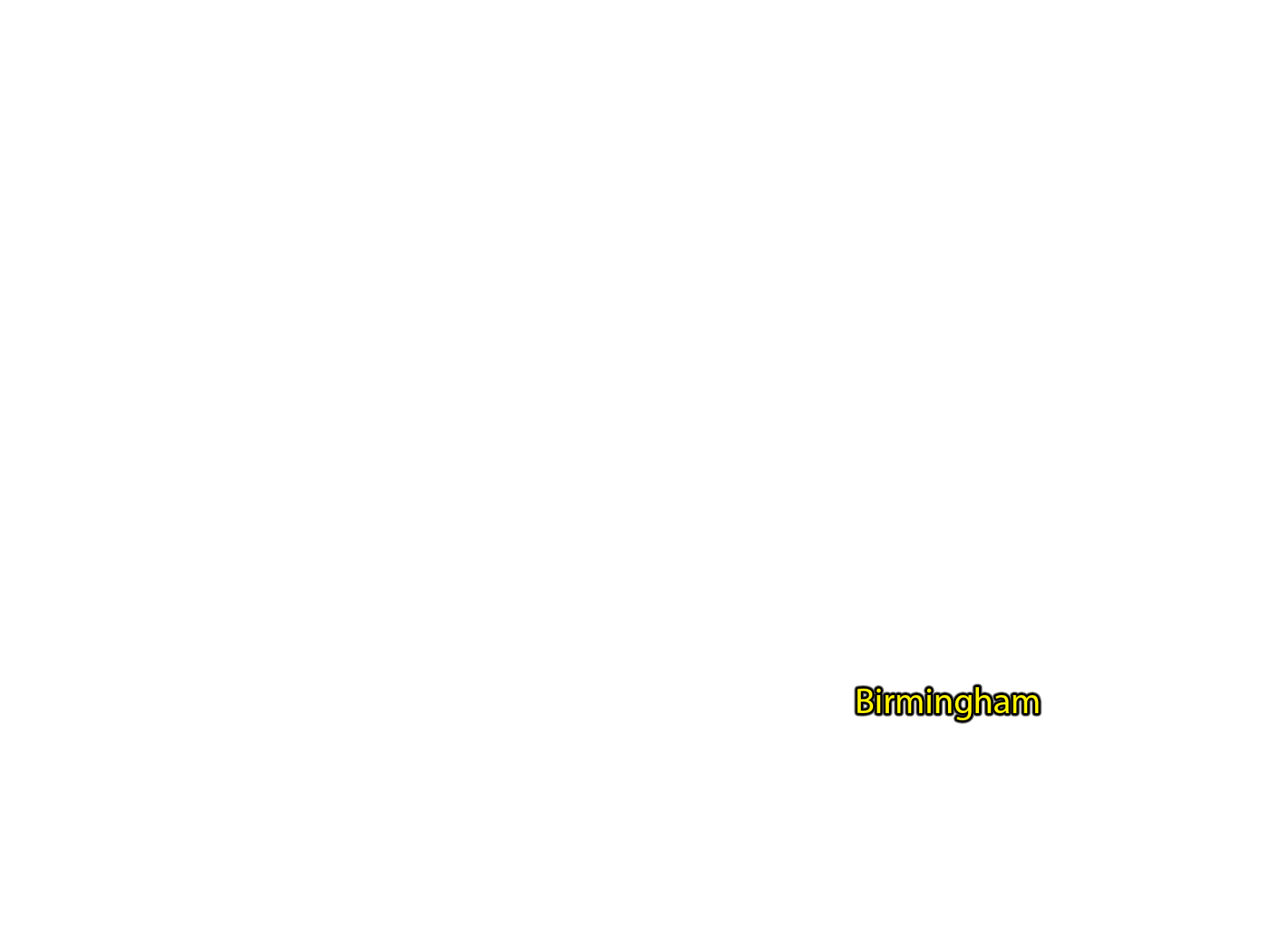 Birmingham label with glow