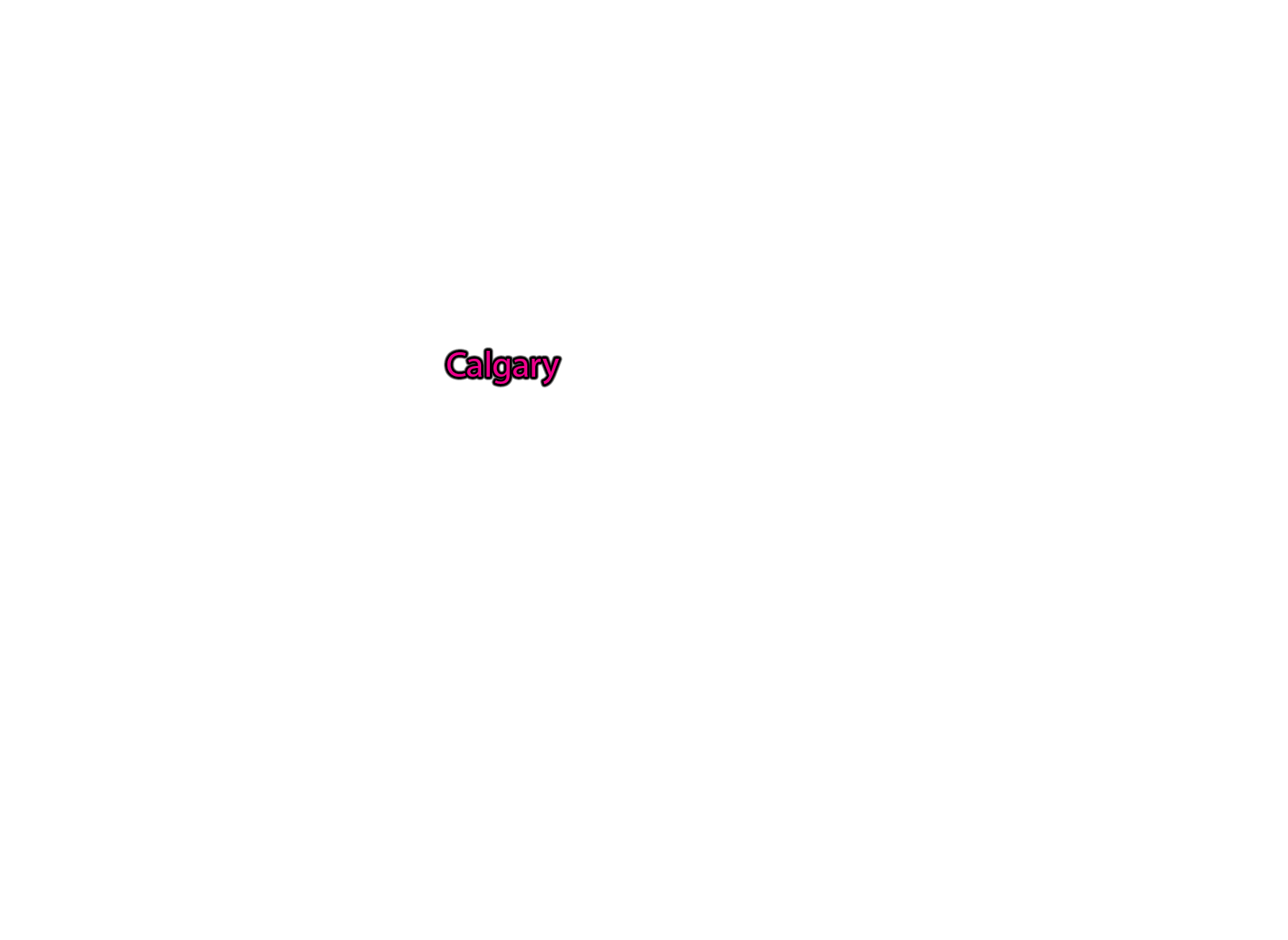 Calgary label with glow
