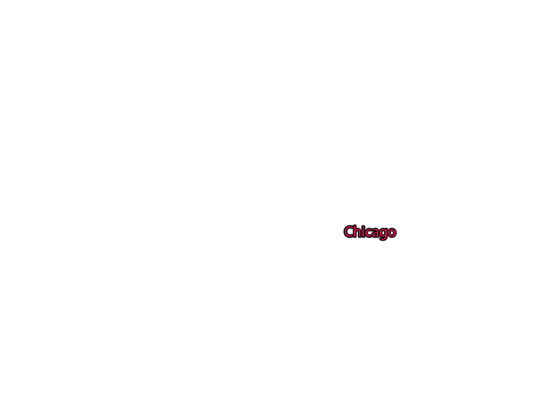 Chicago label with glow