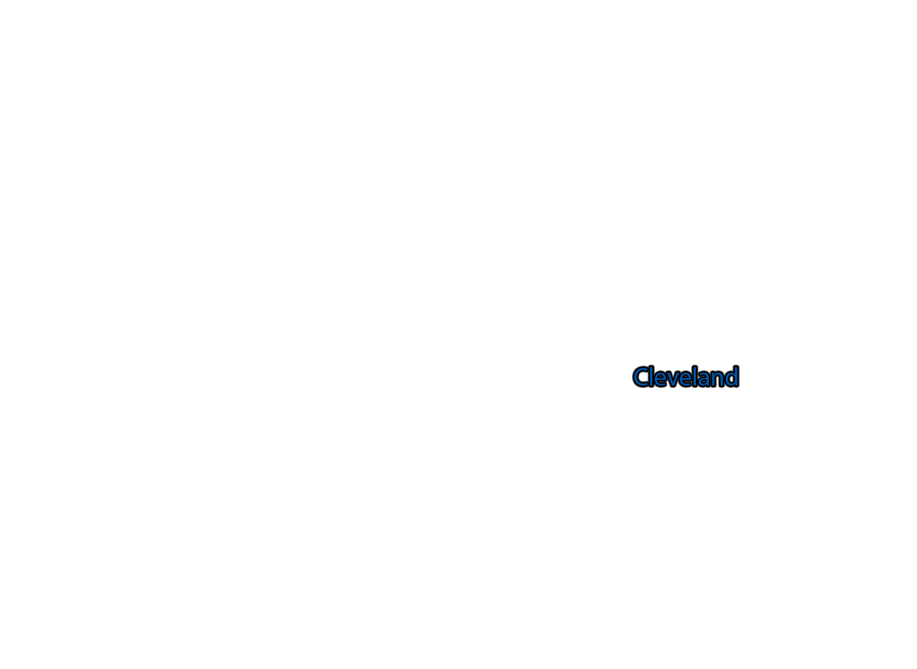 Cleveland label with glow