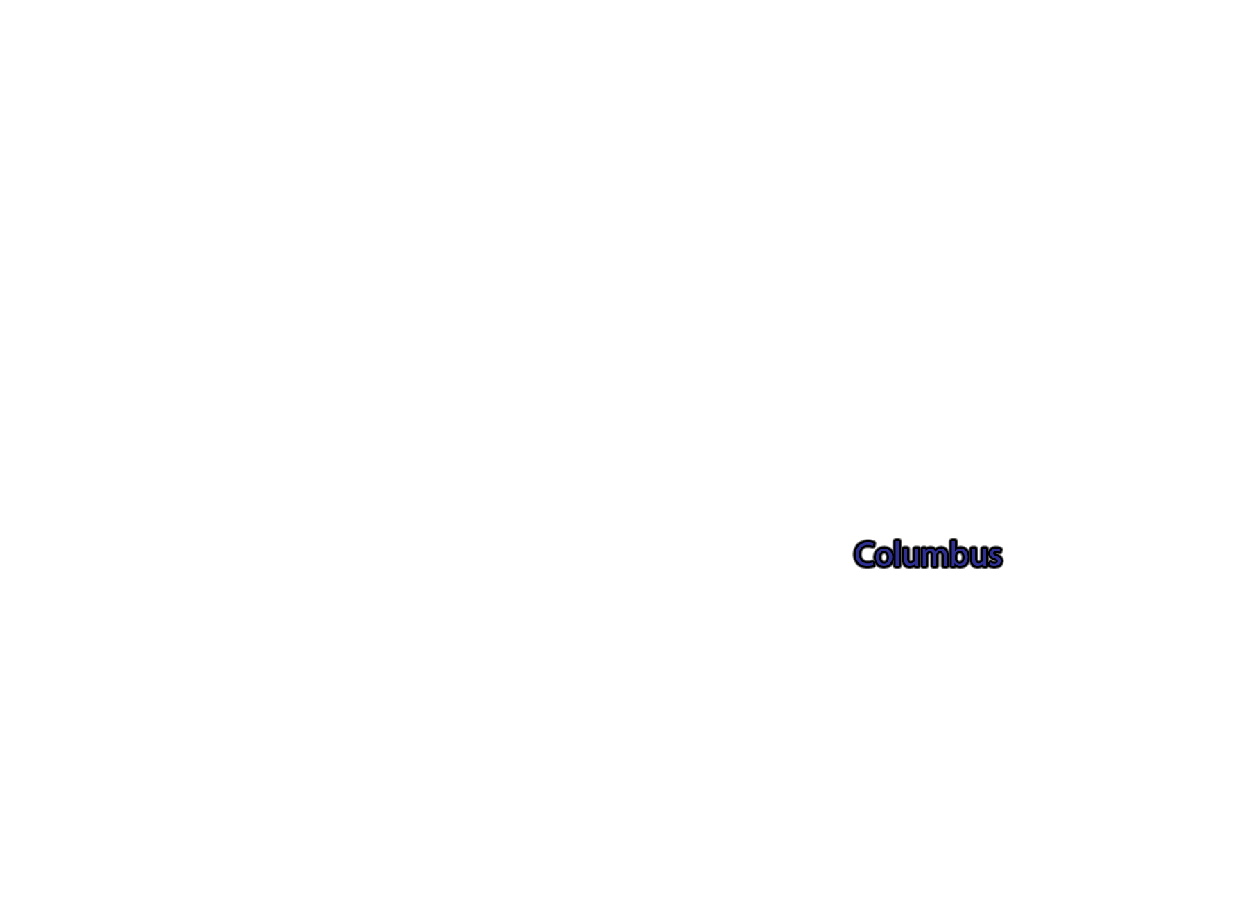Columbus label with glow