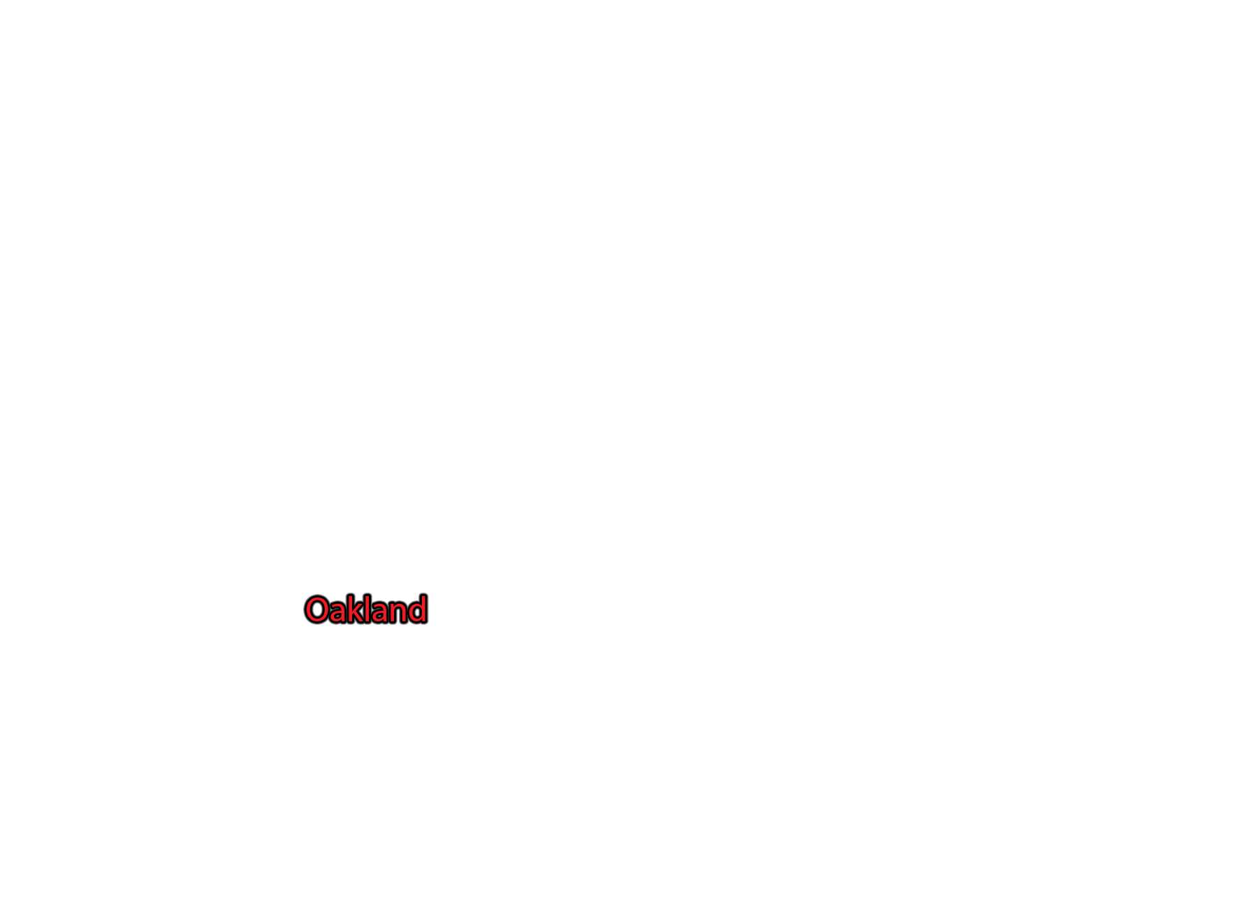 Oakland label with glow