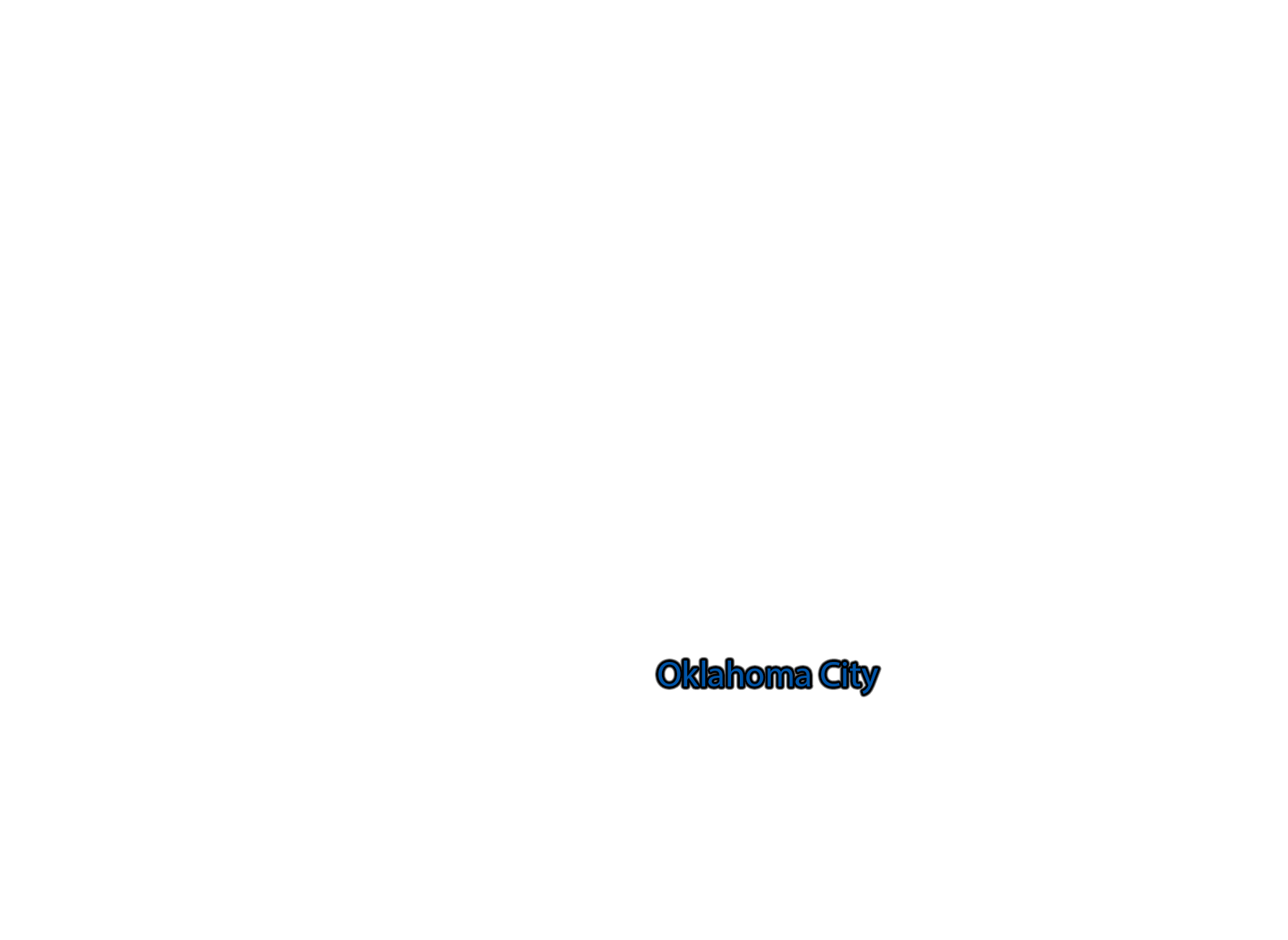 Oklahoma-City label with glow