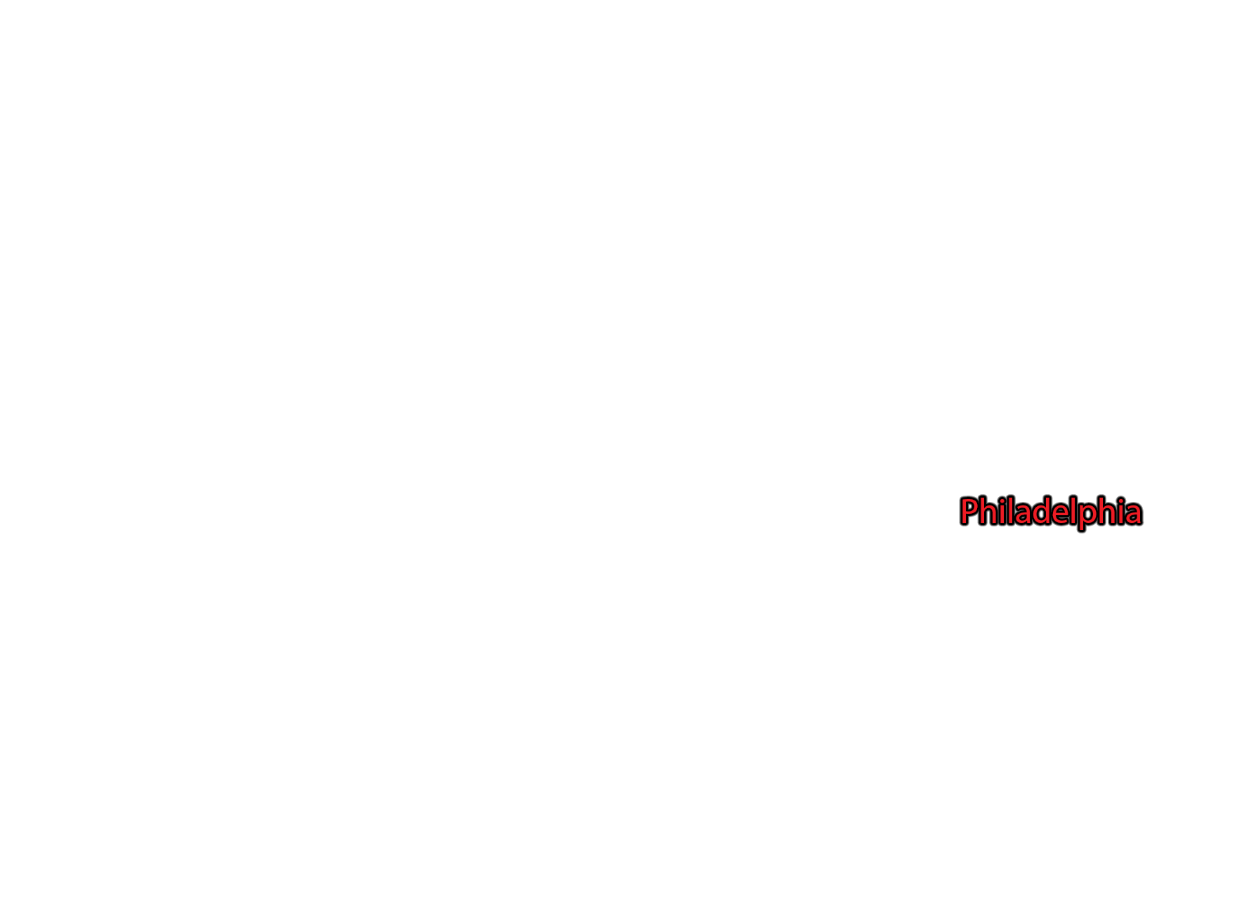 Philadelphia label with glow