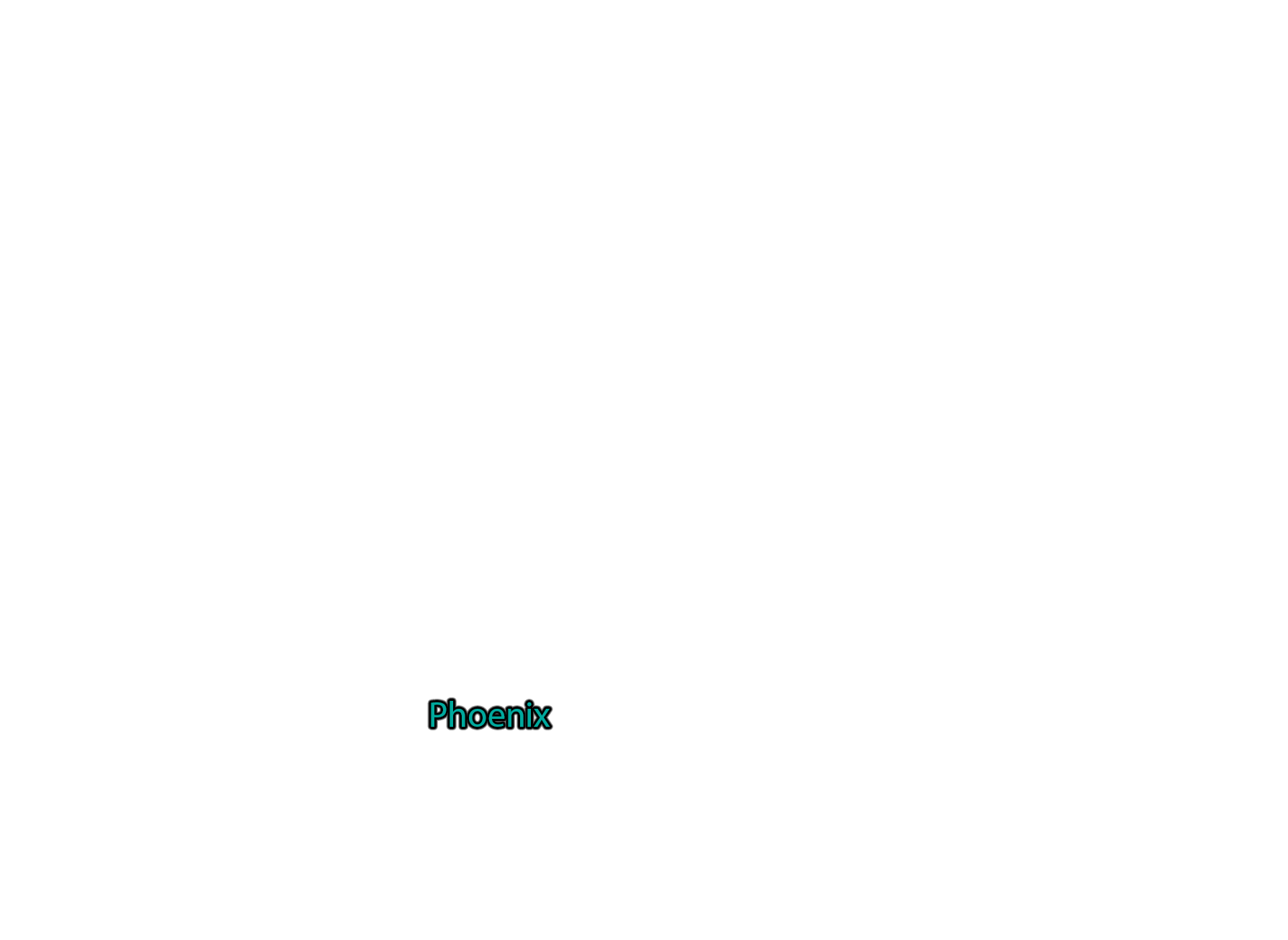 Phoenix label with glow