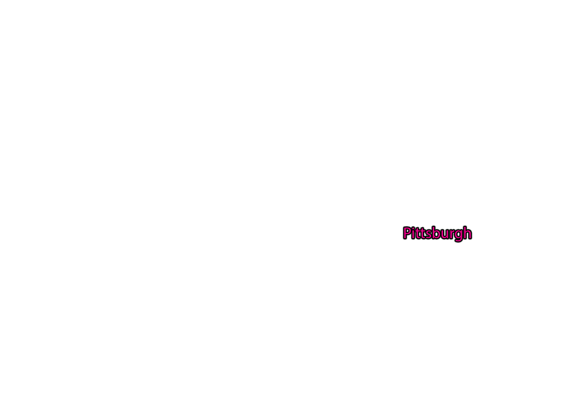 Pittsburgh label with glow