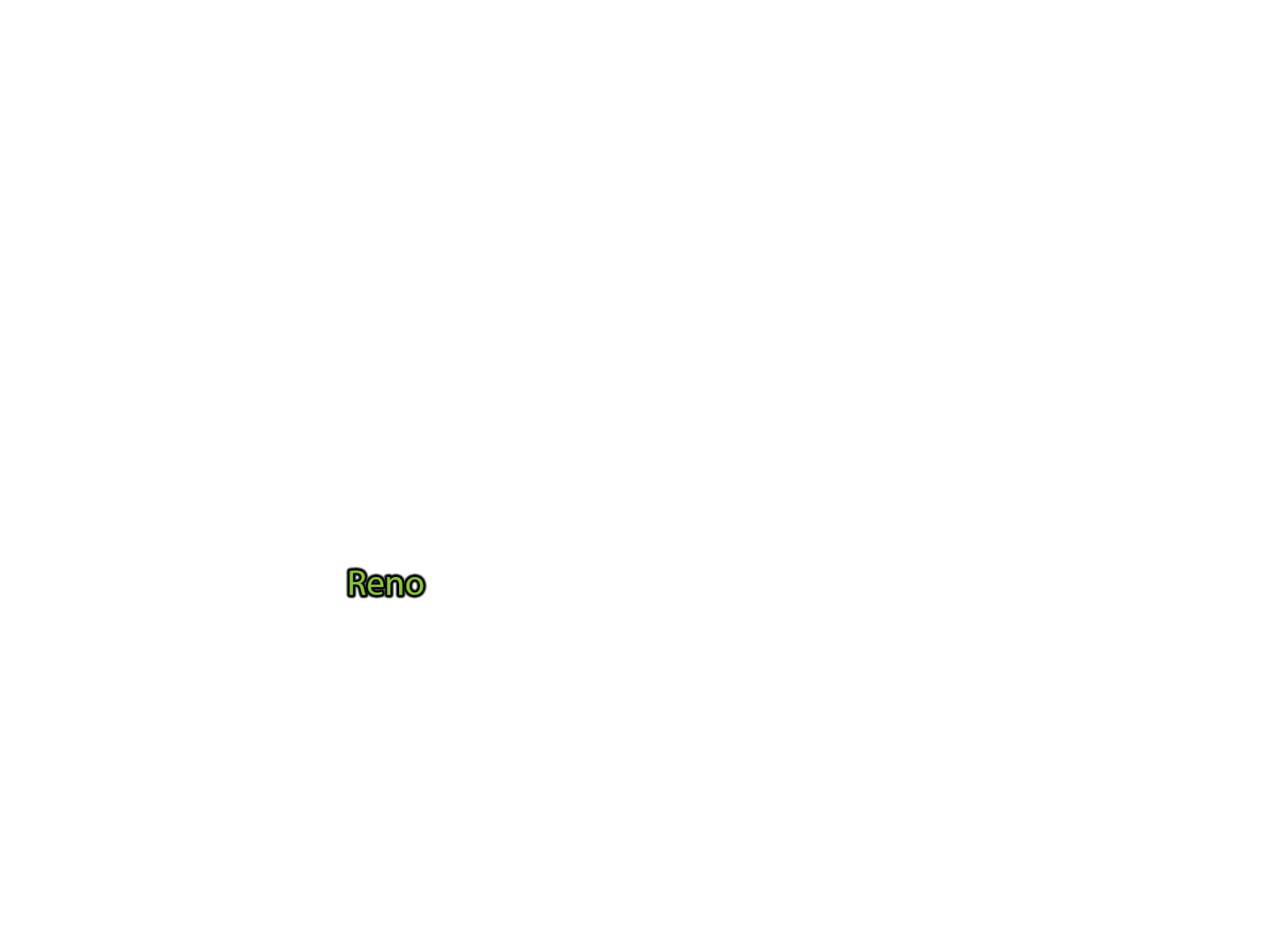 Reno label with glow