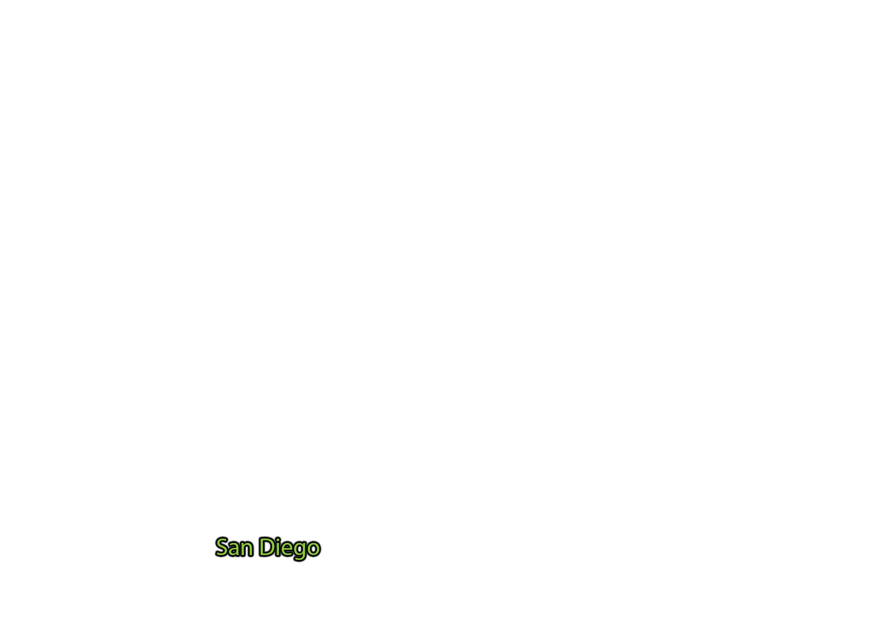 San-Diego label with glow