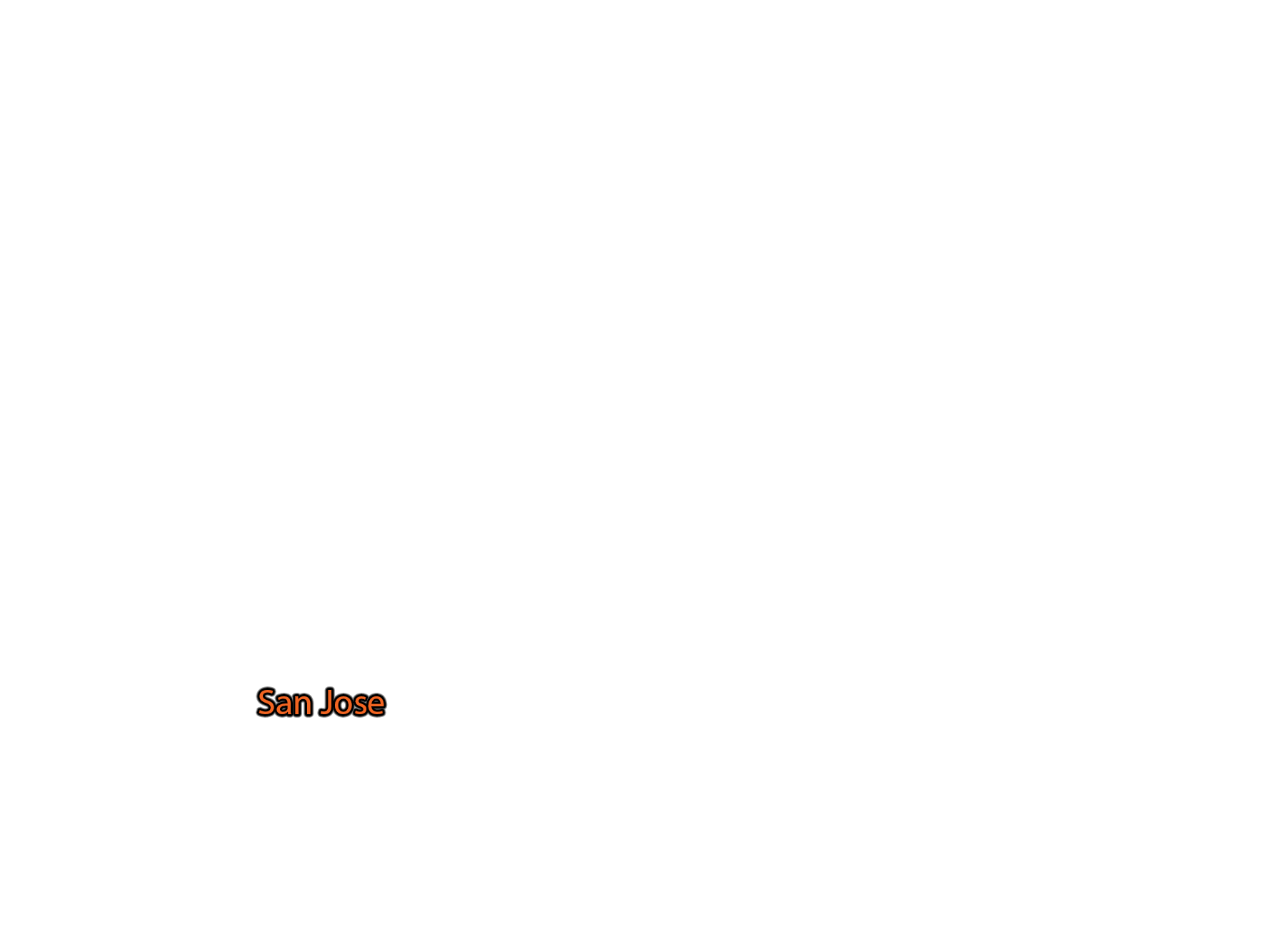 San-Jose label with glow