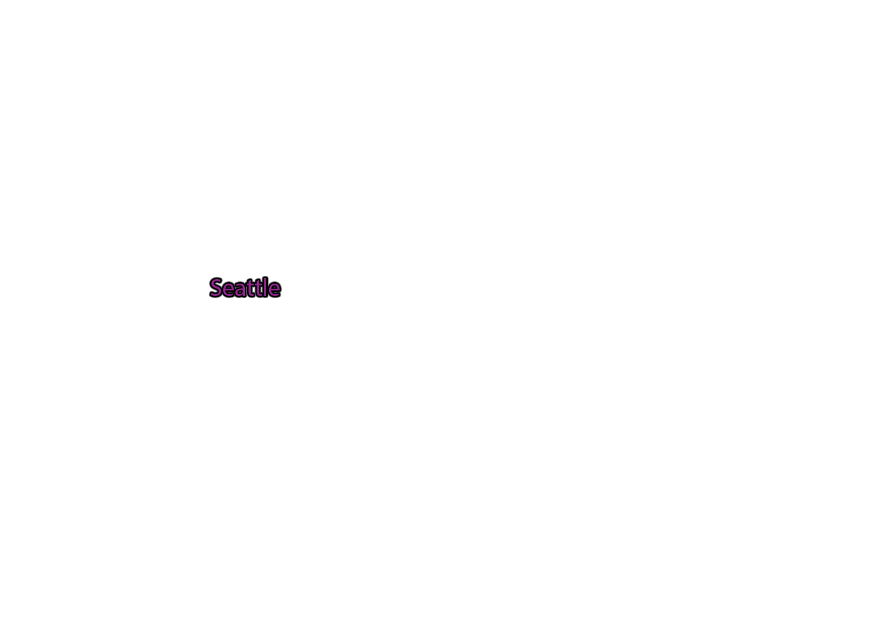 Seattle label with glow