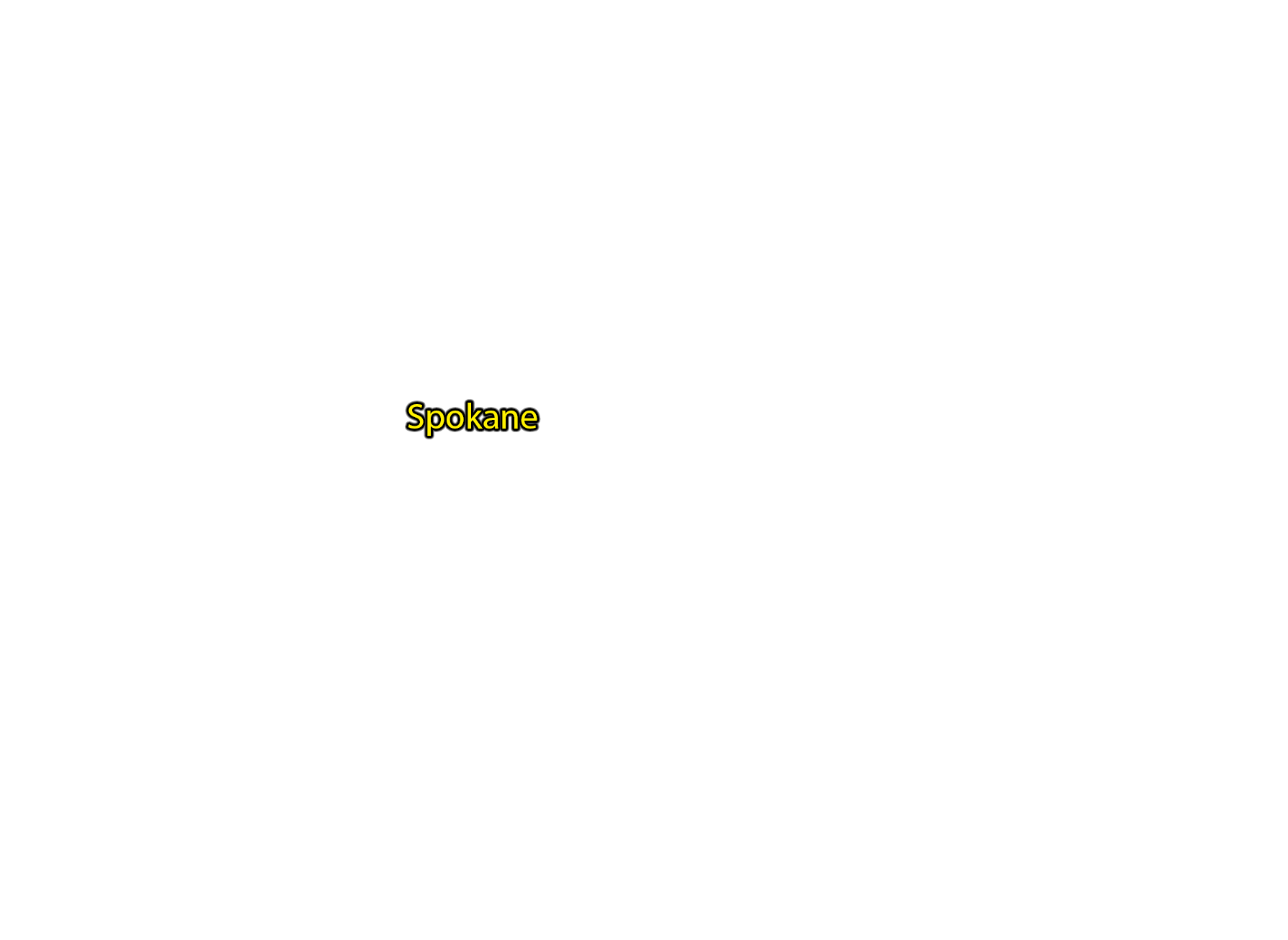 Spokane label with glow