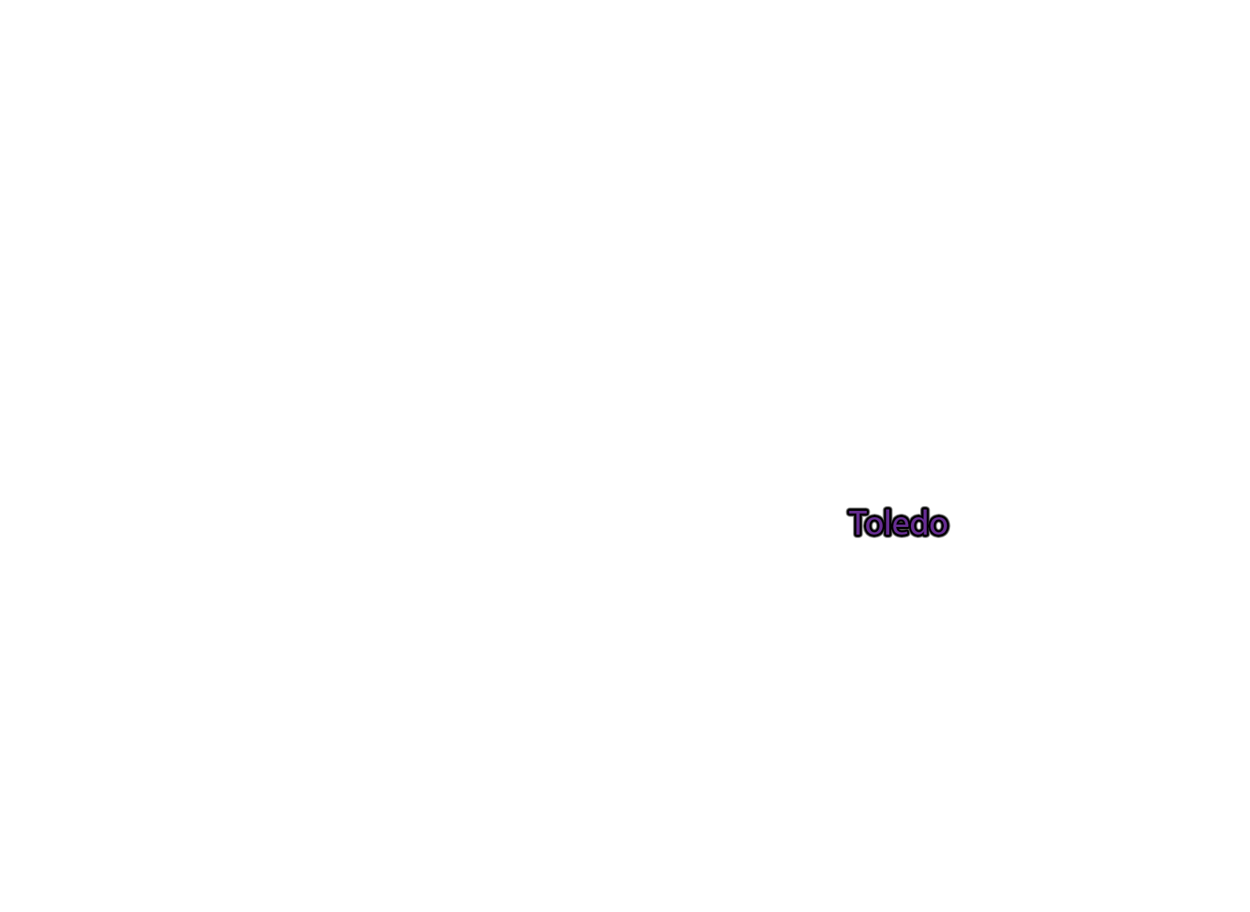 Toledo label with glow
