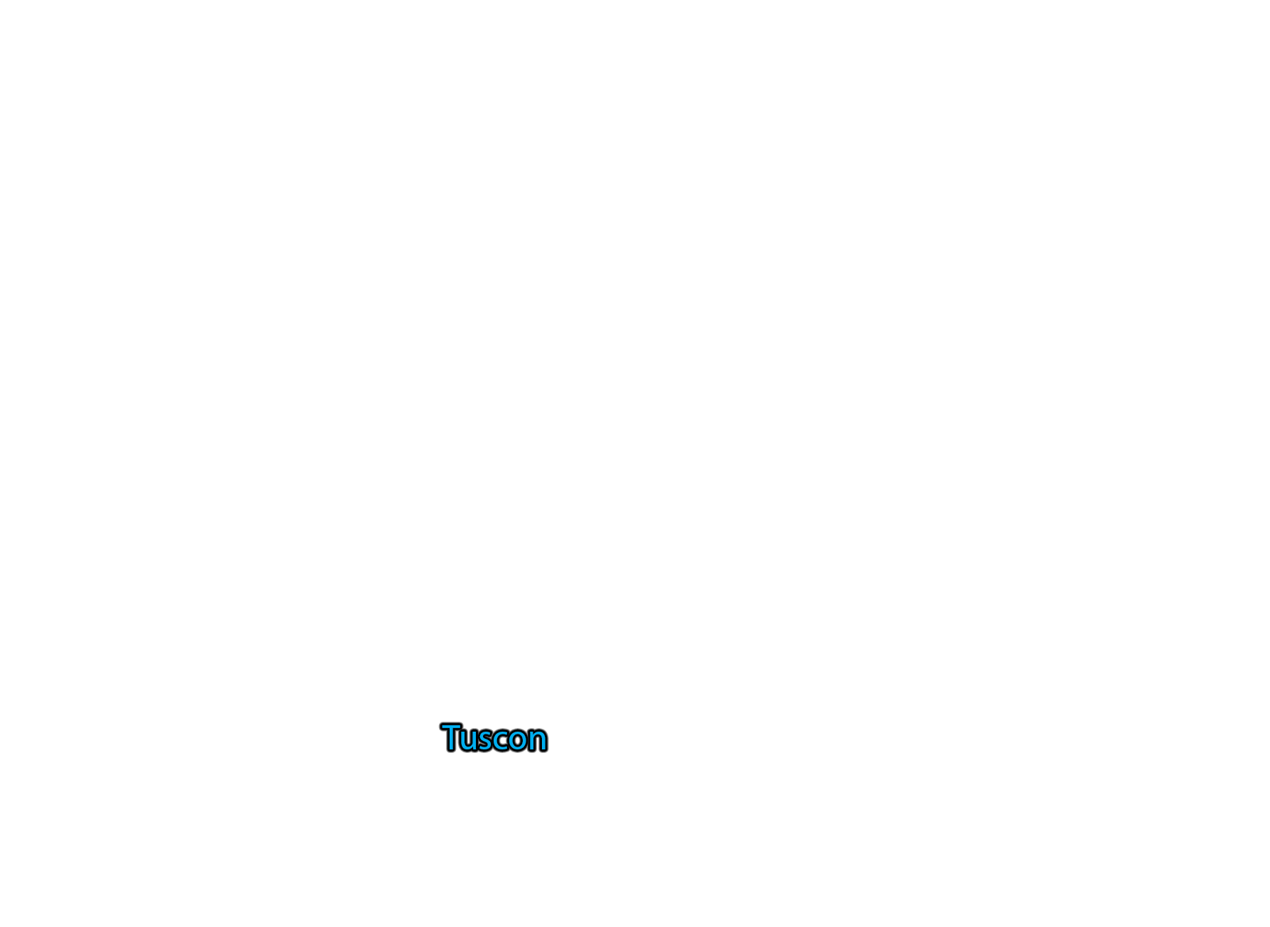 Tucson label with glow