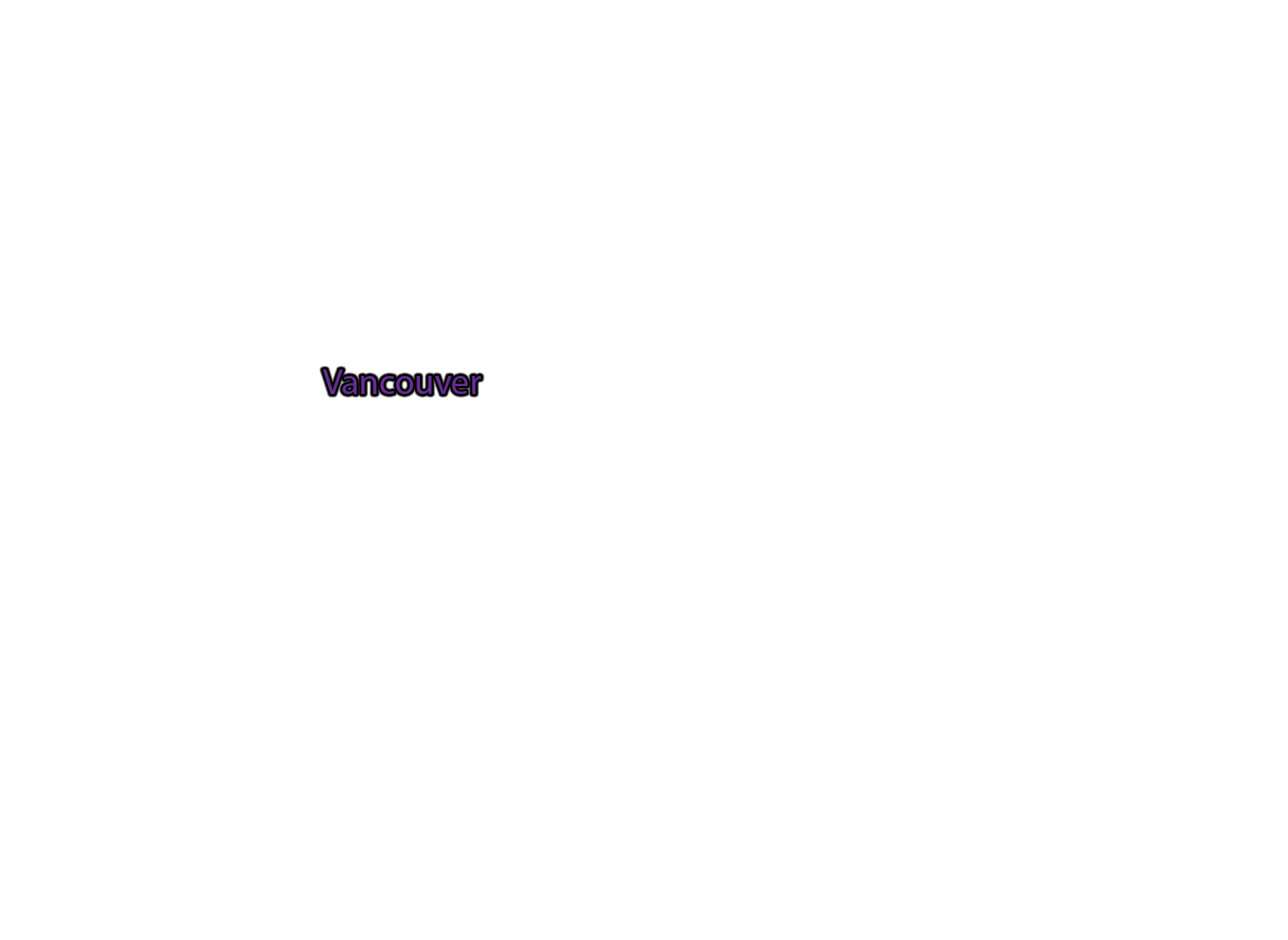 Vancouver label with glow