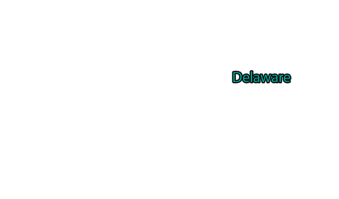 Delaware label with glow